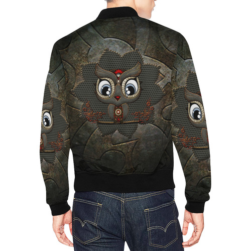 Funny steampunk owl All Over Print Bomber Jacket for Men (Model H19)