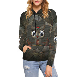Funny steampunk owl All Over Print Hoodie for Women (USA Size) (Model H13)