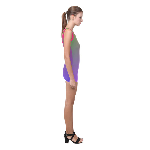 Neon Rainbow Tie Dye Classic One Piece Swimwear (Model S03)