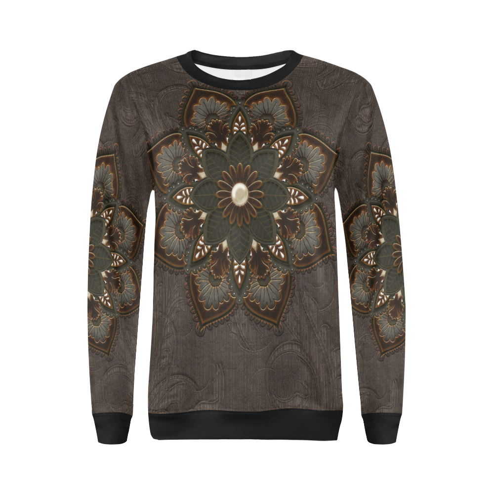 Awesome steampunk mandala All Over Print Crewneck Sweatshirt for Women (Model H18)