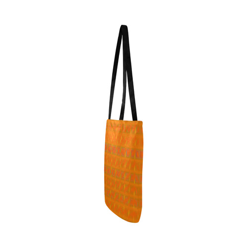 Orange multiple squares Reusable Shopping Bag Model 1660 (Two sides)