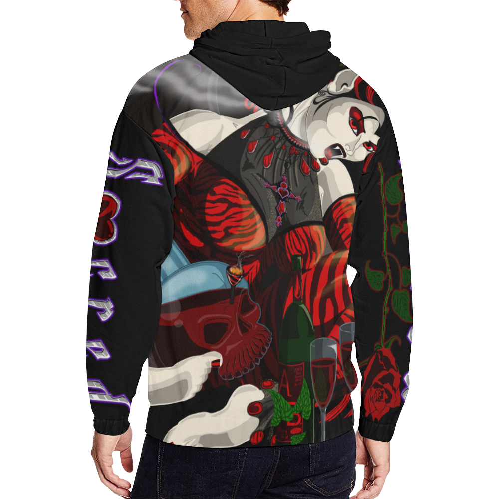 "Eternal Seduction II" All Over Print Hoodie All Over Print Full Zip Hoodie for Men (Model H14)