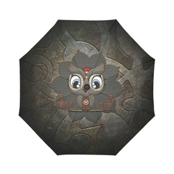 Funny steampunk owl Auto-Foldable Umbrella (Model U04)