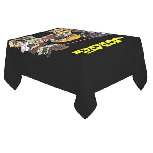 Pug Wars Cotton Linen Tablecloth 60"x 84"