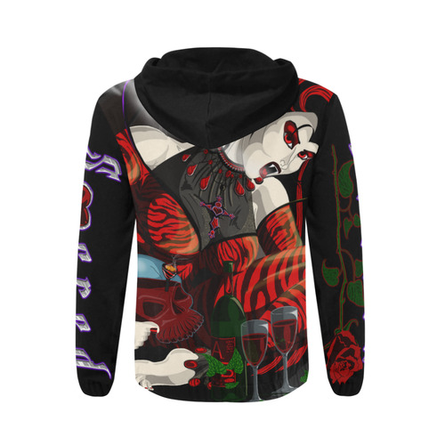 "Eternal Seduction II" All Over Print Hoodie All Over Print Full Zip Hoodie for Men (Model H14)