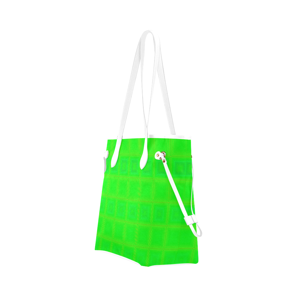 Green yellow multicolored multiple squares Clover Canvas Tote Bag (Model 1661)