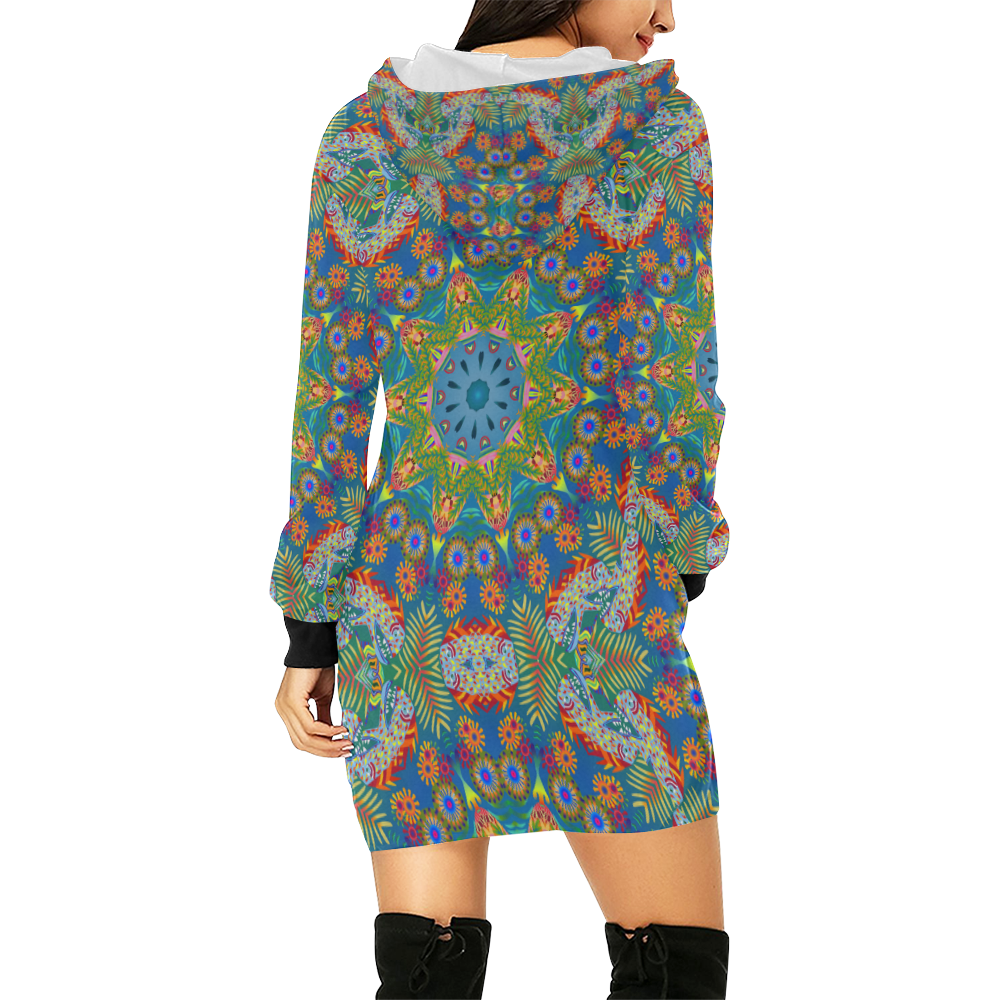 Oceanic Harmony by Sarah Walkerpng1b All Over Print Hoodie Mini Dress (Model H27)