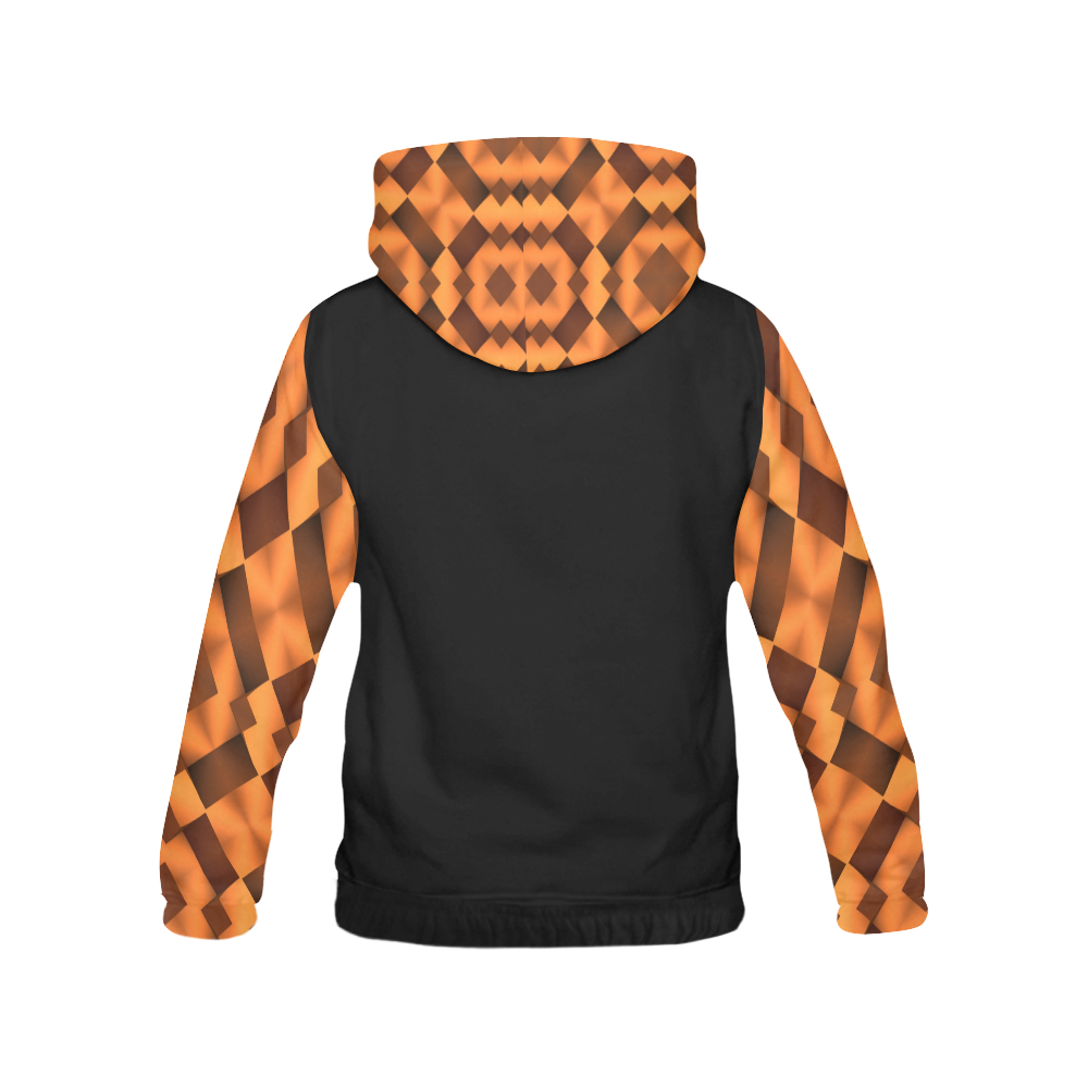Geometric Pattern in Warm Tones All Over Print Hoodie for Men/Large Size (USA Size) (Model H13)