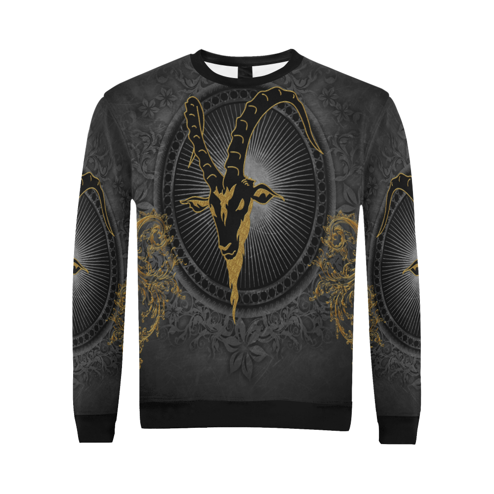 Billy-goat in black and gold All Over Print Crewneck Sweatshirt for Men (Model H18)