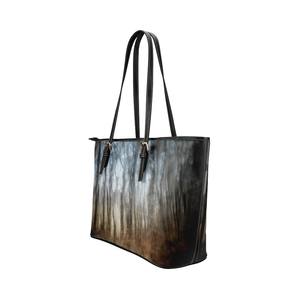 Forest dreams Leather Tote Bag/Large (Model 1651)