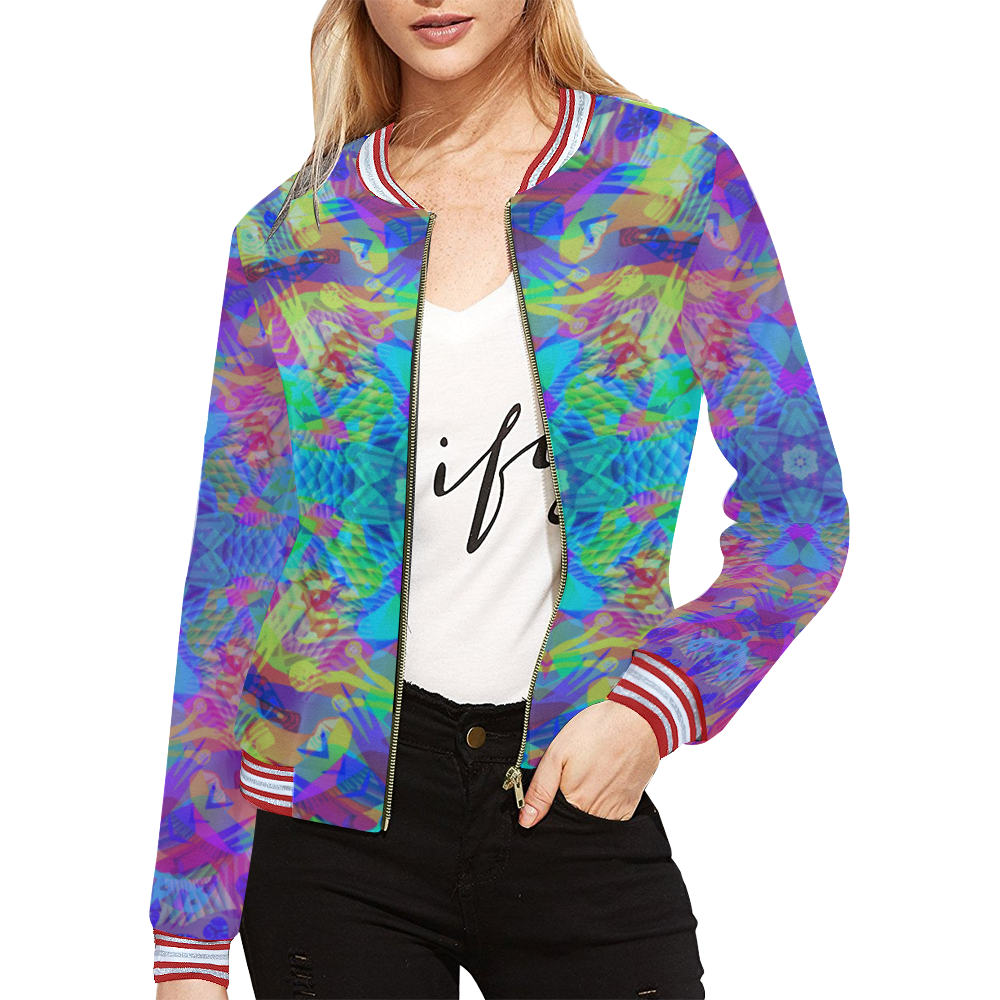 Floral Extravaganza 6 All Over Print Bomber Jacket for Women (Model H21)