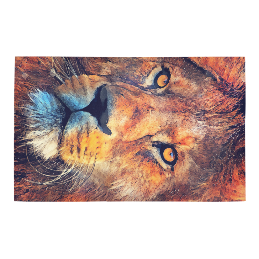 lion art #lion #animals #cat Bath Rug 20''x 32''