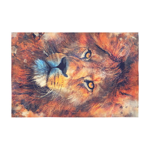 lion art #lion #animals #cat Cotton Linen Tablecloth 60" x 90"