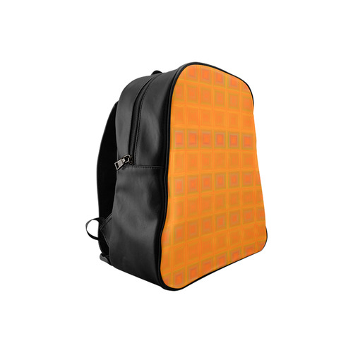 Orange multiple squares School Backpack (Model 1601)(Small)