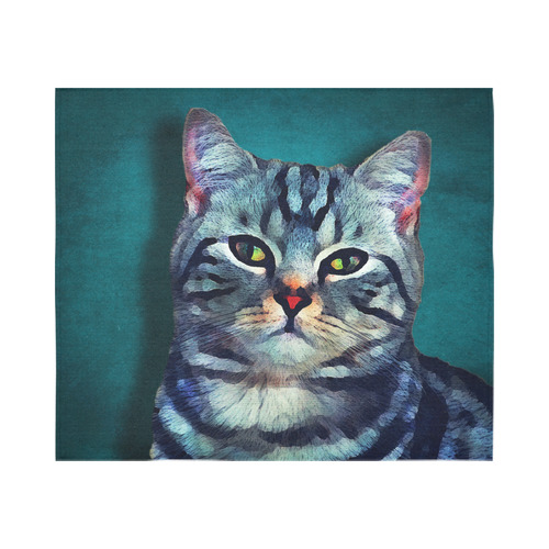 cat Bella #cat #cats #kitty Cotton Linen Wall Tapestry 60"x 51"