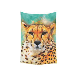 gepard leopard #gepard #leopard #cat Cotton Linen Wall Tapestry 40"x 60"