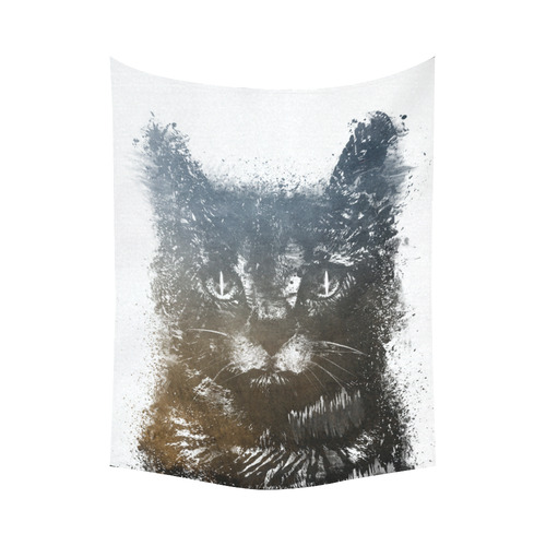 cat #cat #cats #kitty Cotton Linen Wall Tapestry 60"x 80"