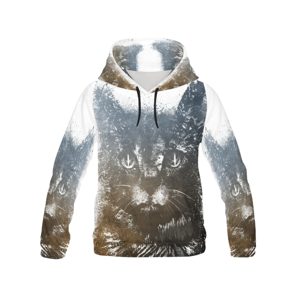 cat #cat #cats #kitty All Over Print Hoodie for Men/Large Size (USA Size) (Model H13)