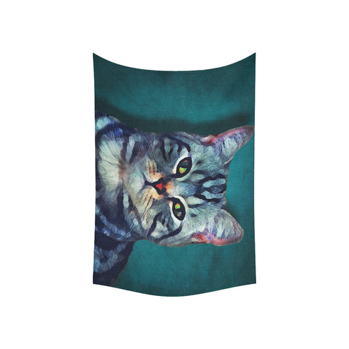 cat Bella #cat #cats #kitty Cotton Linen Wall Tapestry 60"x 40"