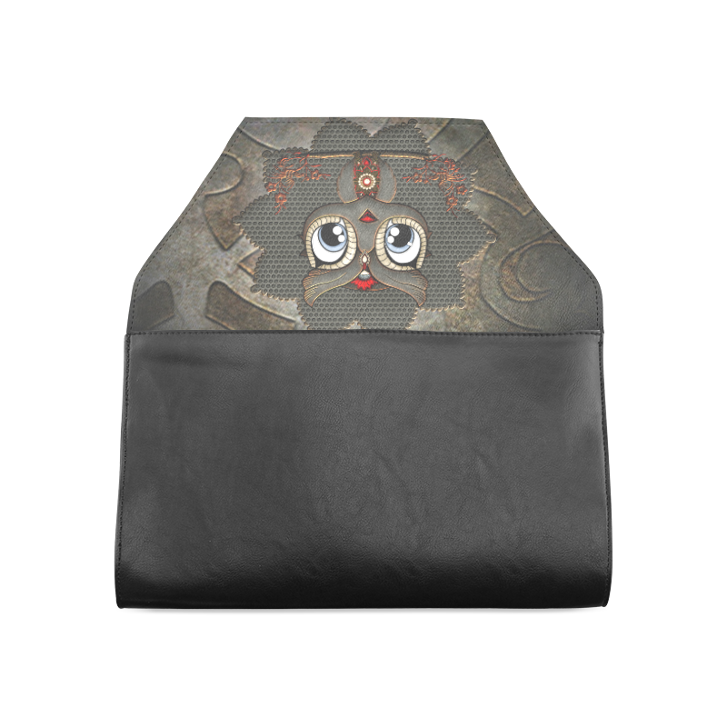 Funny steampunk owl Clutch Bag (Model 1630)