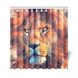 lion art #lion #animals #cat Shower Curtain 69"x72"