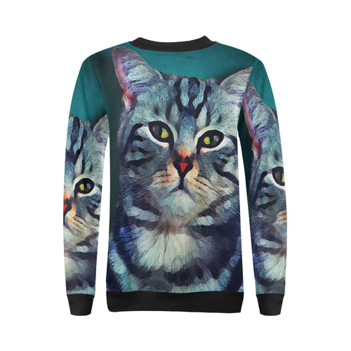 cat Bella #cat #cats #kitty All Over Print Crewneck Sweatshirt for Women (Model H18)