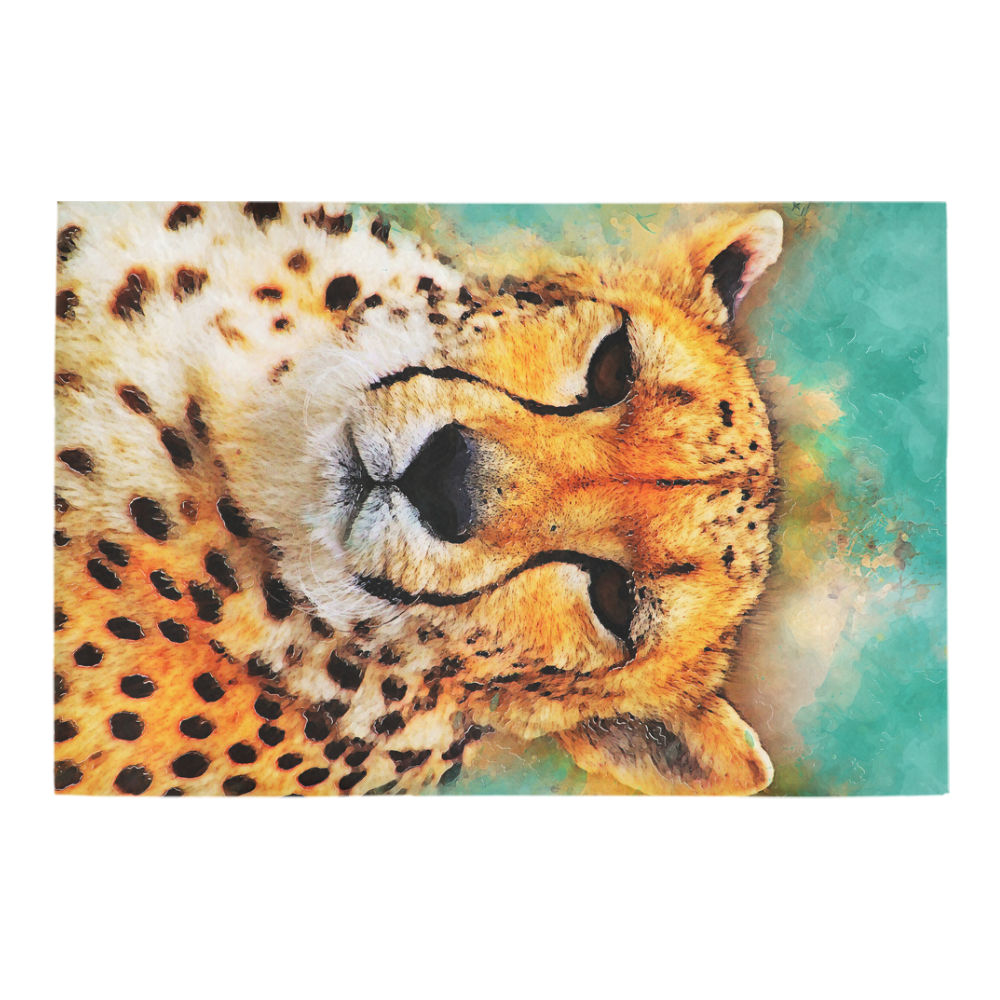 gepard leopard #gepard #leopard #cat Azalea Doormat 24" x 16" (Sponge Material)