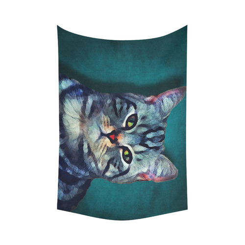 cat Bella #cat #cats #kitty Cotton Linen Wall Tapestry 90"x 60"