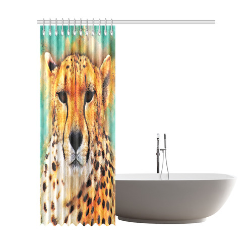 gepard leopard #gepard #leopard #cat Shower Curtain 72"x84"