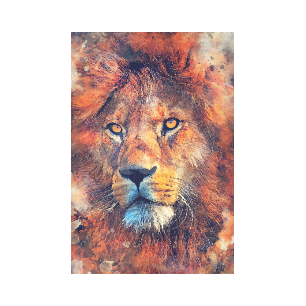 lion art #lion #animals #cat Cotton Linen Wall Tapestry 60"x 90"