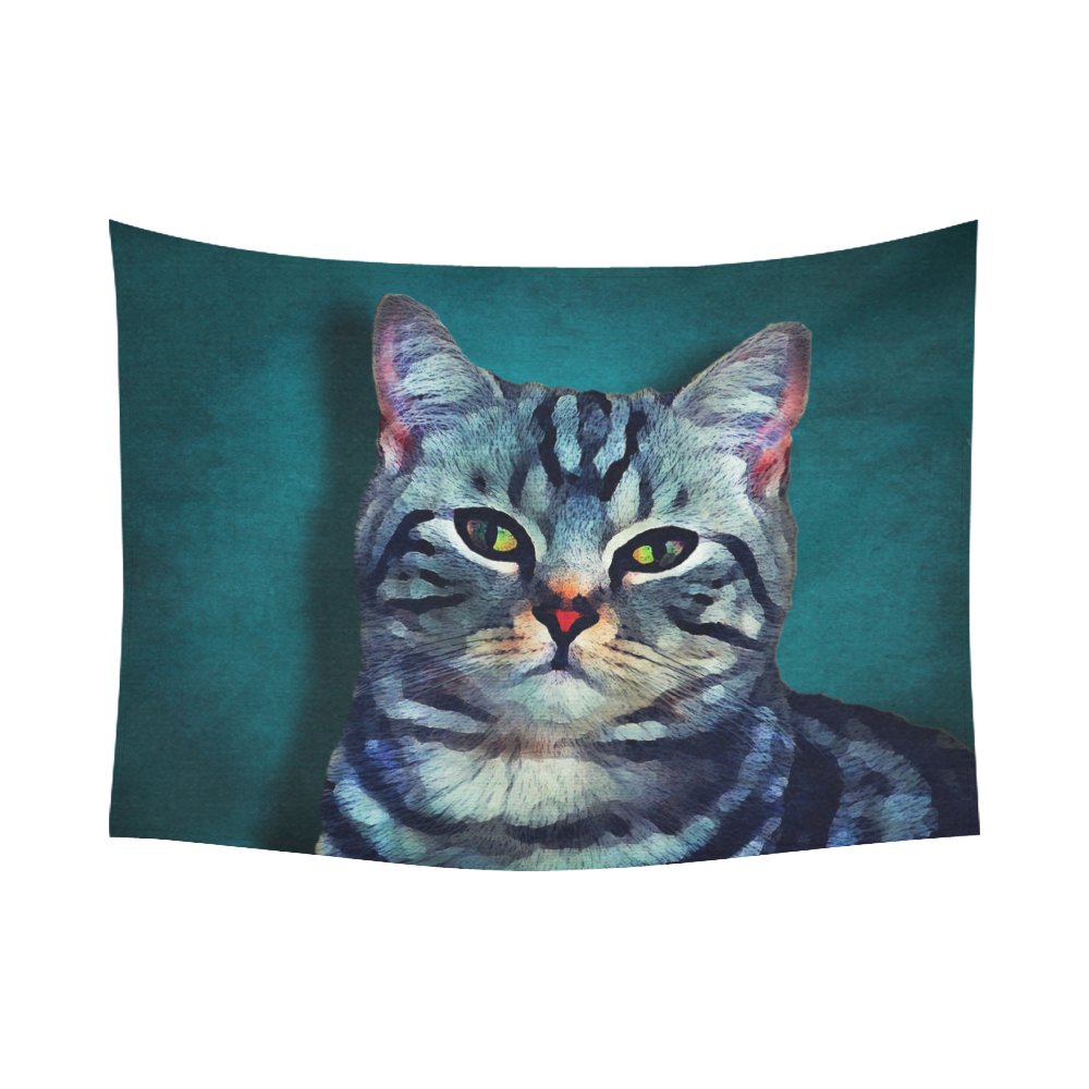 cat Bella #cat #cats #kitty Cotton Linen Wall Tapestry 80"x 60"