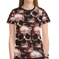 Lg Skull wall New All Over Print T-shirt for Women (Model T45)