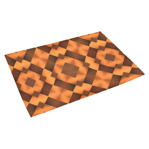 Geometric Pattern in Warm Tones Azalea Doormat 30" x 18" (Sponge Material)