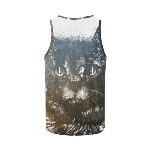 cat #cat #cats #kitty All Over Print Tank Top for Women (Model T43)