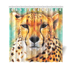 gepard leopard #gepard #leopard #cat Shower Curtain 69"x70"
