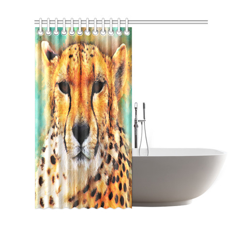 gepard leopard #gepard #leopard #cat Shower Curtain 69"x70"