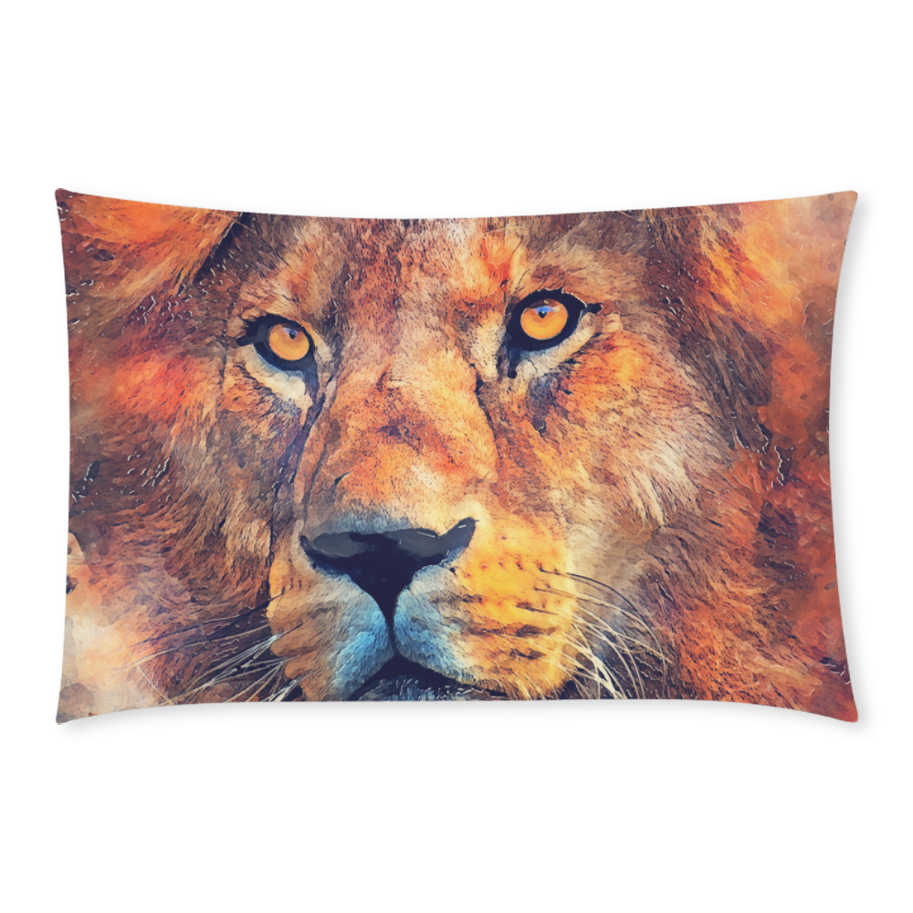 lion art #lion #animals #cat 3-Piece Bedding Set