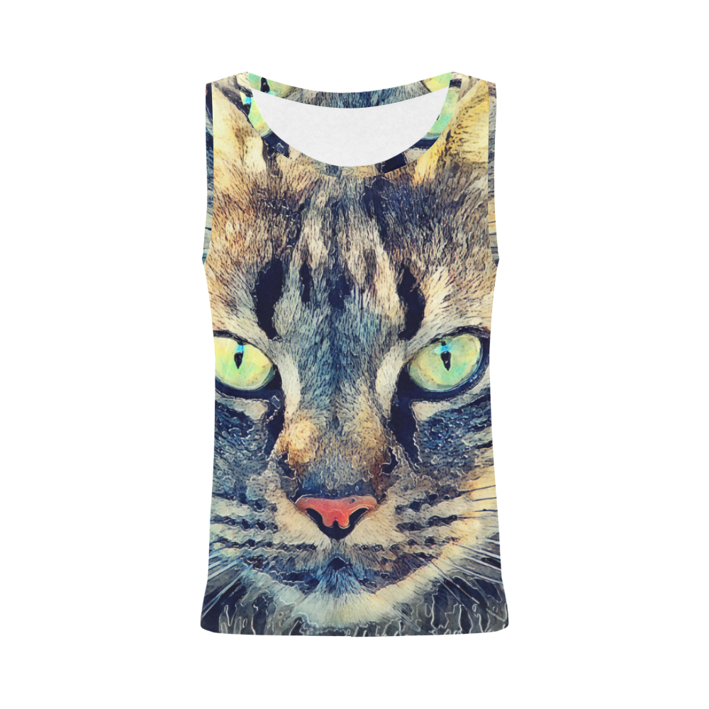 cat Simba All Over Print Tank Top for Women (Model T43)