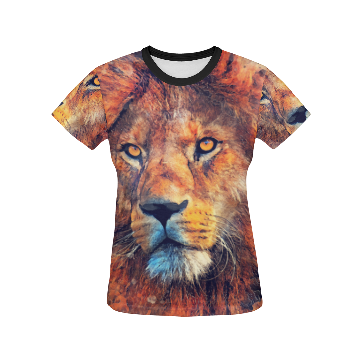 lion art #lion #animals #cat All Over Print T-shirt for Women/Large Size (USA Size) (Model T40)