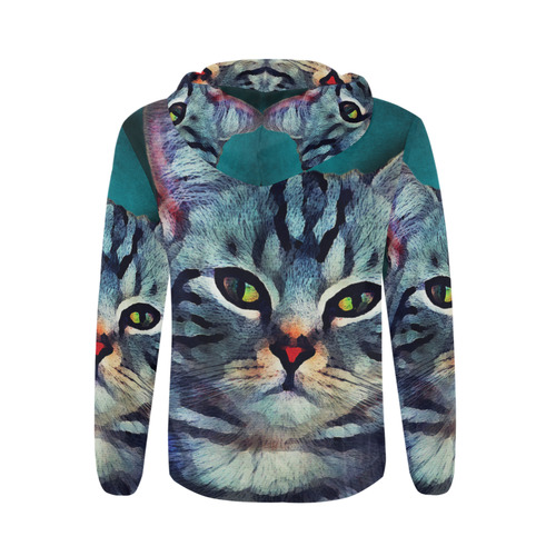 cat Bella #cat #cats #kitty All Over Print Full Zip Hoodie for Men/Large Size (Model H14)