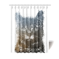 cat #cat #cats #kitty Shower Curtain 69"x84"