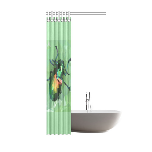 Pretty green bug, Low poly dogbane beetle Shower Curtain 36"x72"