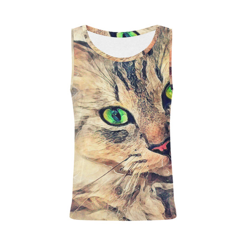 cat Pixie #cat #cats #kitty All Over Print Tank Top for Women (Model T43)