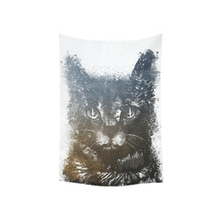 cat #cat #cats #kitty Cotton Linen Wall Tapestry 40"x 60"