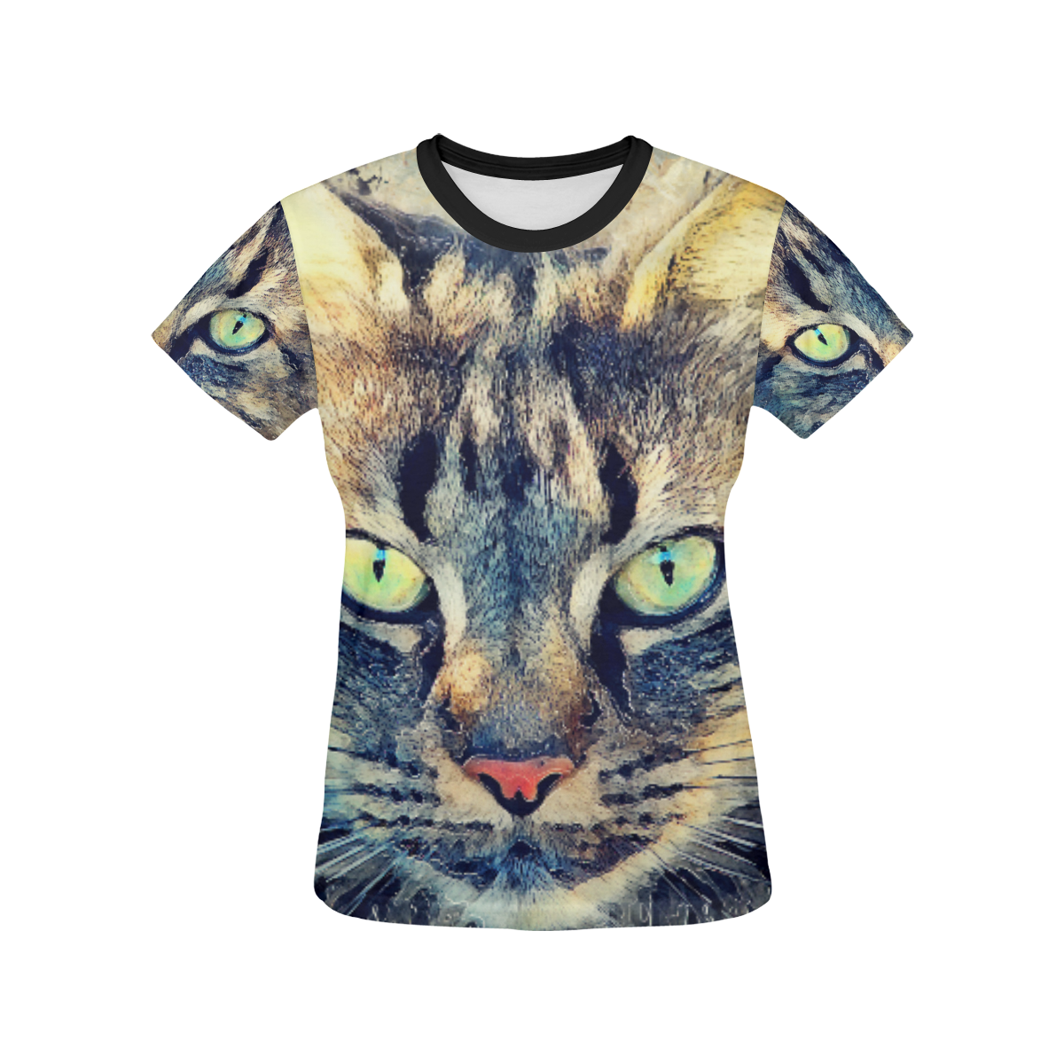 cat Simba All Over Print T-shirt for Women/Large Size (USA Size) (Model T40)