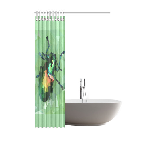 Pretty green bug, Low poly dogbane beetle Shower Curtain 48"x72"