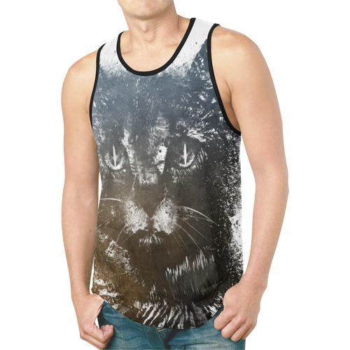 cat #cat #cats #kitty New All Over Print Tank Top for Men (Model T46)