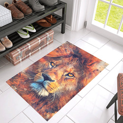 lion art #lion #animals #cat Azalea Doormat 30" x 18" (Sponge Material)