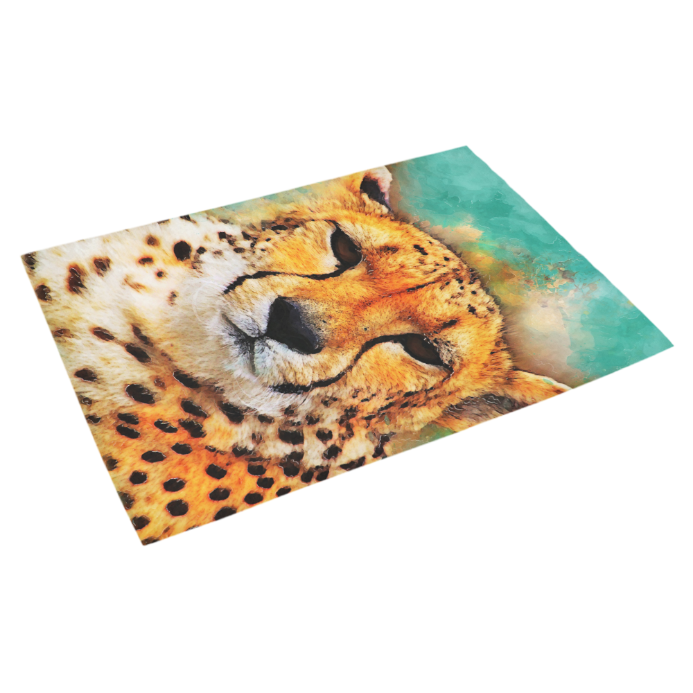 gepard leopard #gepard #leopard #cat Azalea Doormat 30" x 18" (Sponge Material)