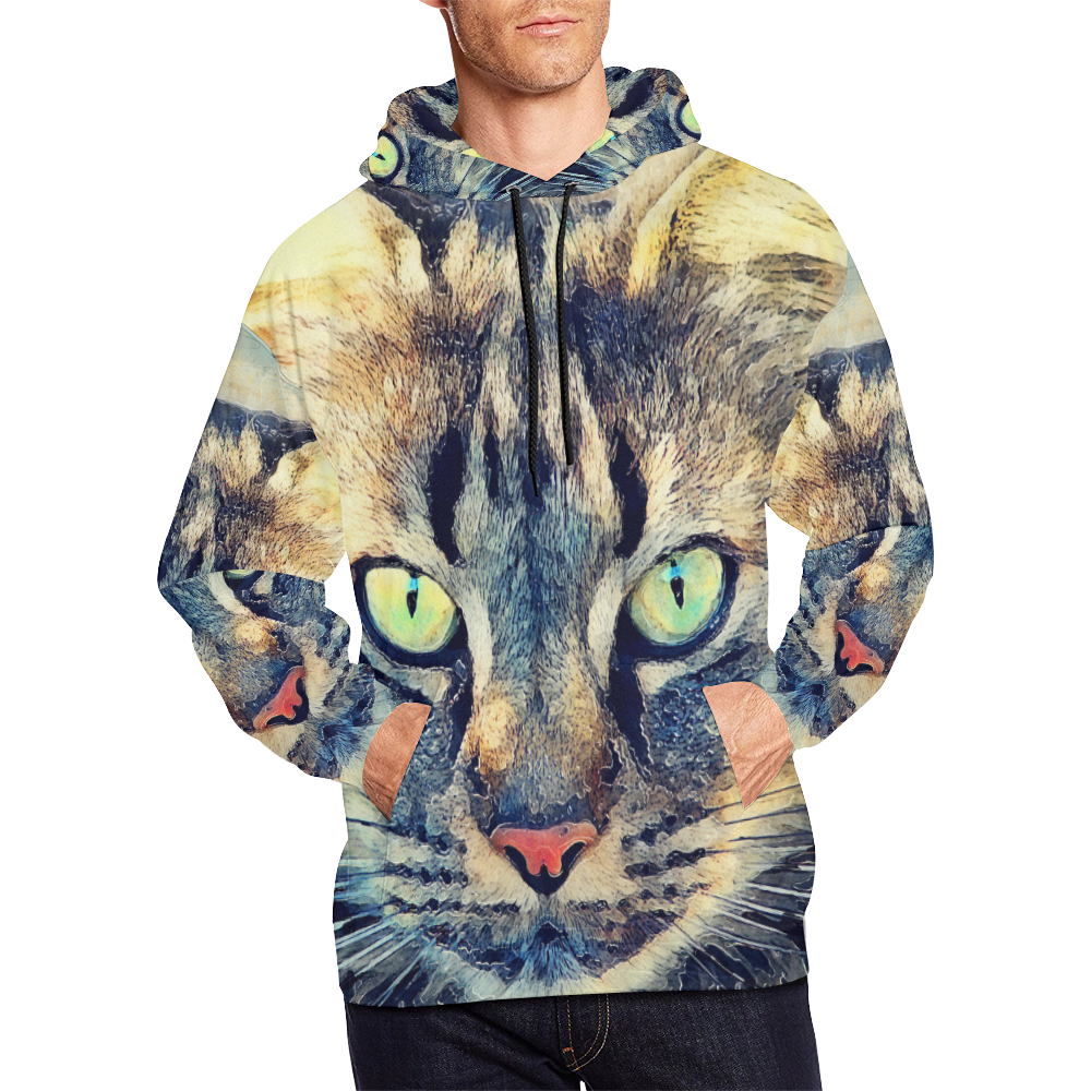 cat Simba All Over Print Hoodie for Men/Large Size (USA Size) (Model H13)